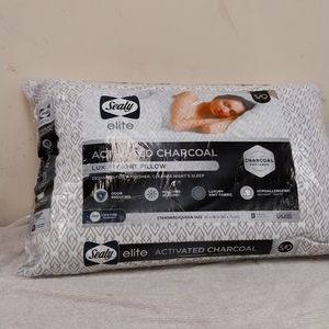 Sealy Elite Standard Queen 20in. x 28in. Activated Charcoal Knit FabricPillow.